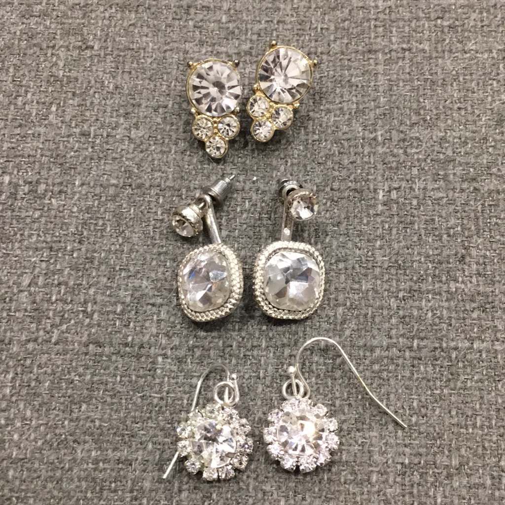 Set Of 3 Silver Earrings